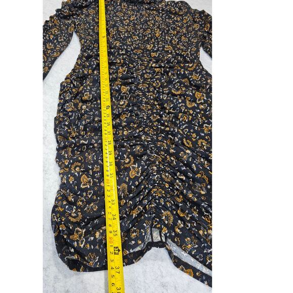 Veronica Beard Greta Dress, Ruched Bottom, Sexy,  Black -Multi Color Sz L - Picture 9 of 15